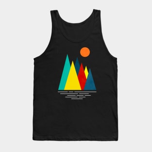 Linear and Colorful Mountains, Minimalist Abstract Nature Art  III Tank Top